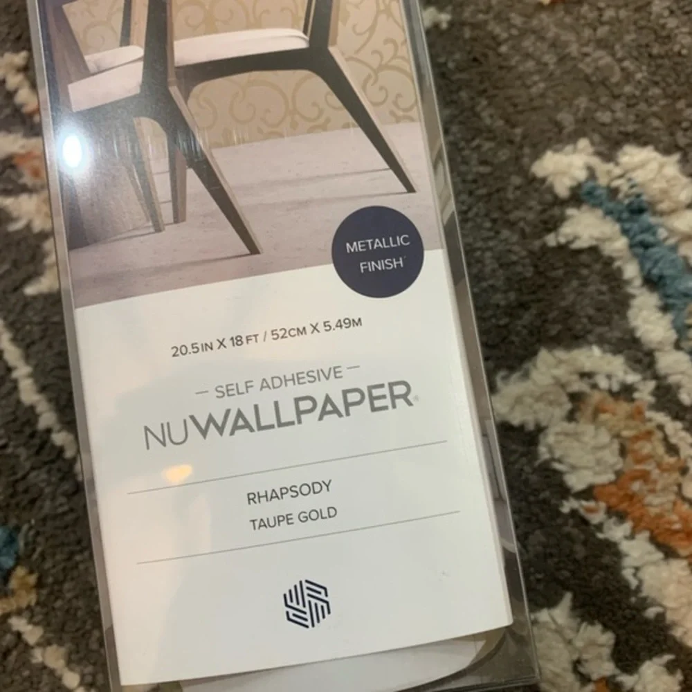 NWT Scott Living Self-Adhesive Wallpaper RHAPSODY Taupe Gold 20.5-in x 18-ft NEW